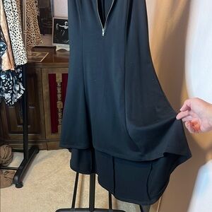 Black Sleeveless Dress with Zipper